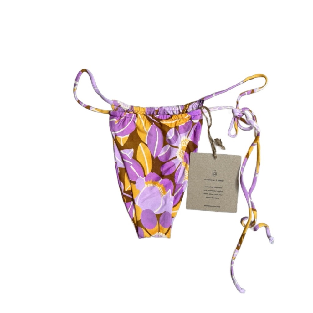 Stone Fox Swim River Bikini Bottom Women’s XS Retro Bloom Print‎